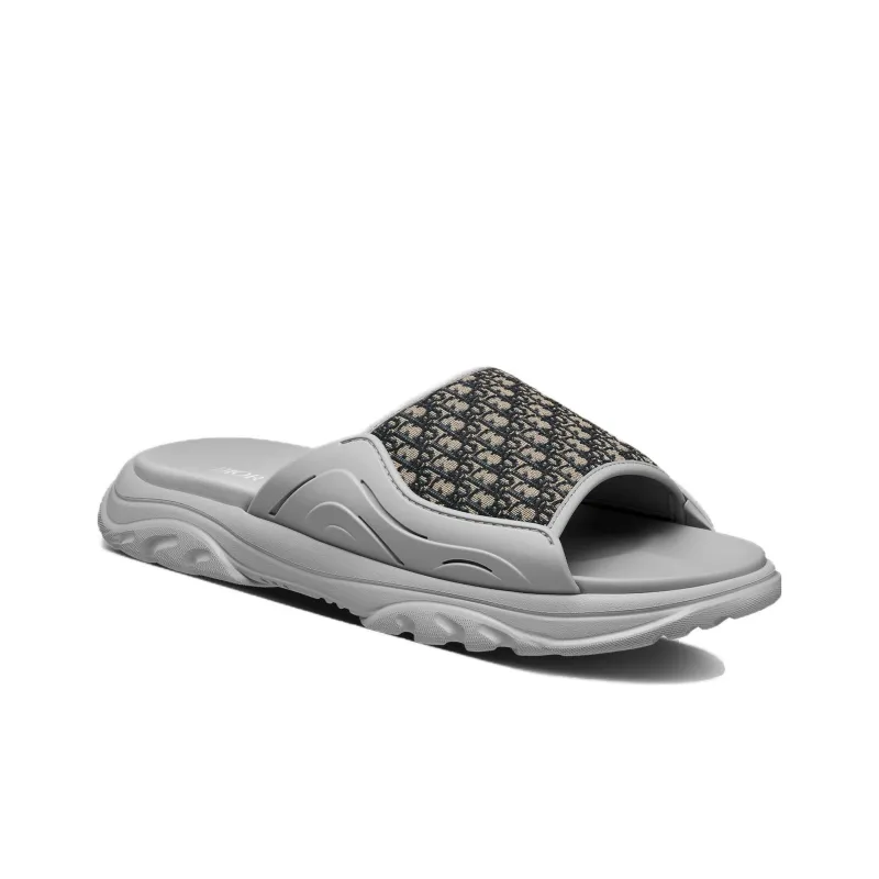 DIOR H-Town Sandal 'DIOR Oblique - Grey Beige'-2