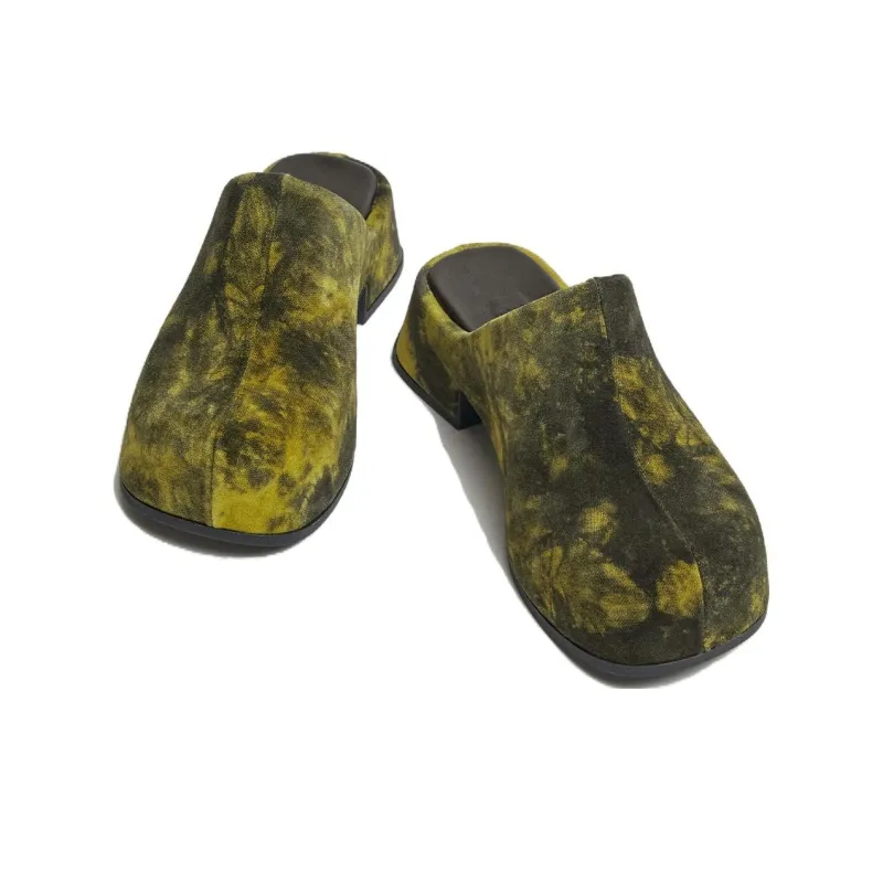 MIISTA Closed Toe Slippers 4.5cm Women's Yellow-3