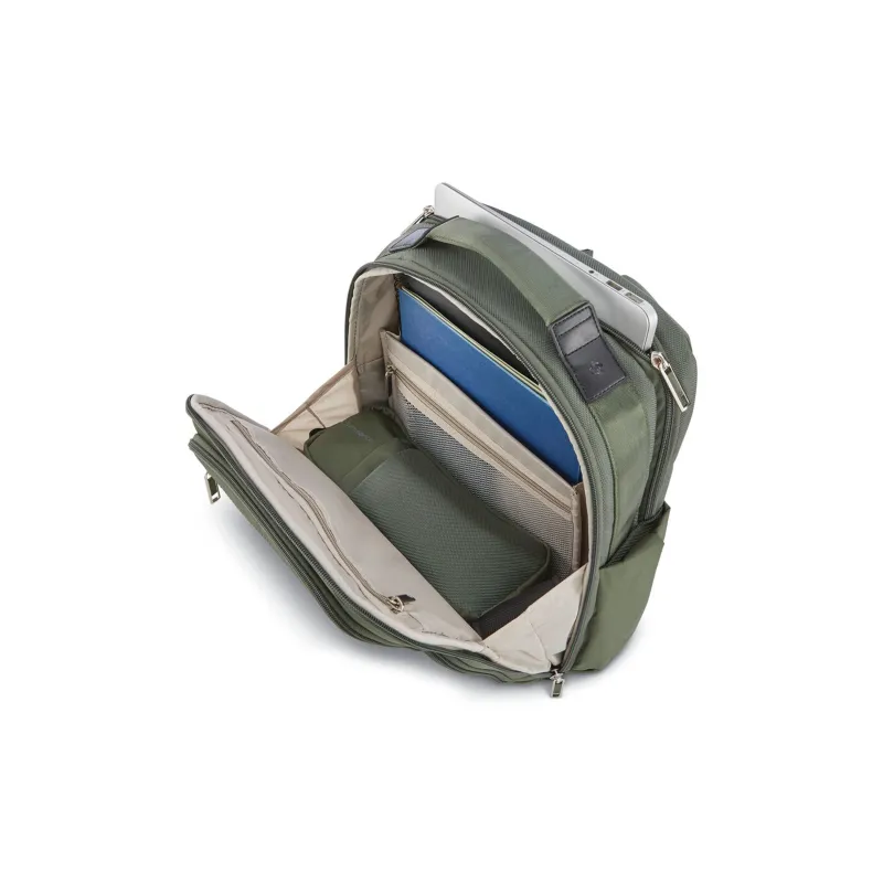 SAMSONITE Nylon Blend Backpack Unisex Forest Green With Silver Accents-4