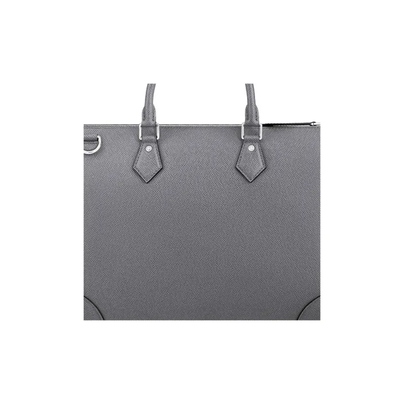 LOUIS VUITTON Taïga Cow Leather Portable One Shoulder Crossbody Briefcases Men's Gray-4