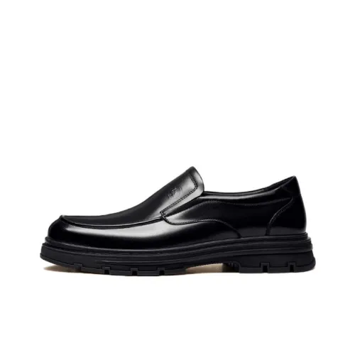 CAMEL Dress Shoes Men Low-Top Black