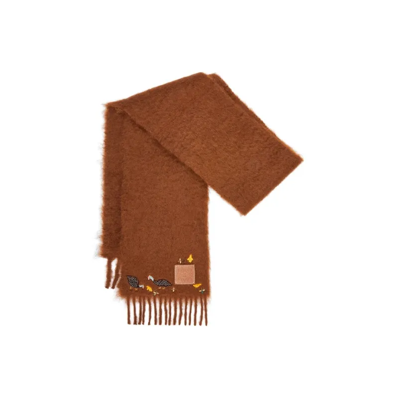 LOEWE Knit Scarves Unisex Brown-1