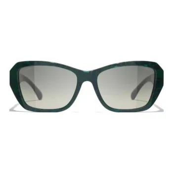 CHANEL Acetate Butterfly Sunglasses Men's Green