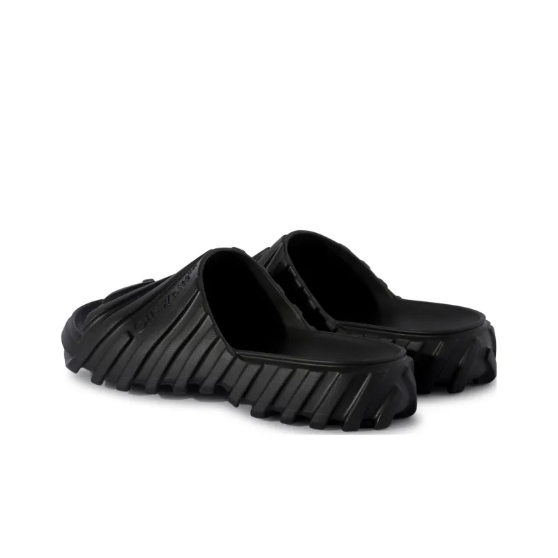 OFF WHITE Logo Embossed Slip On Slides-3