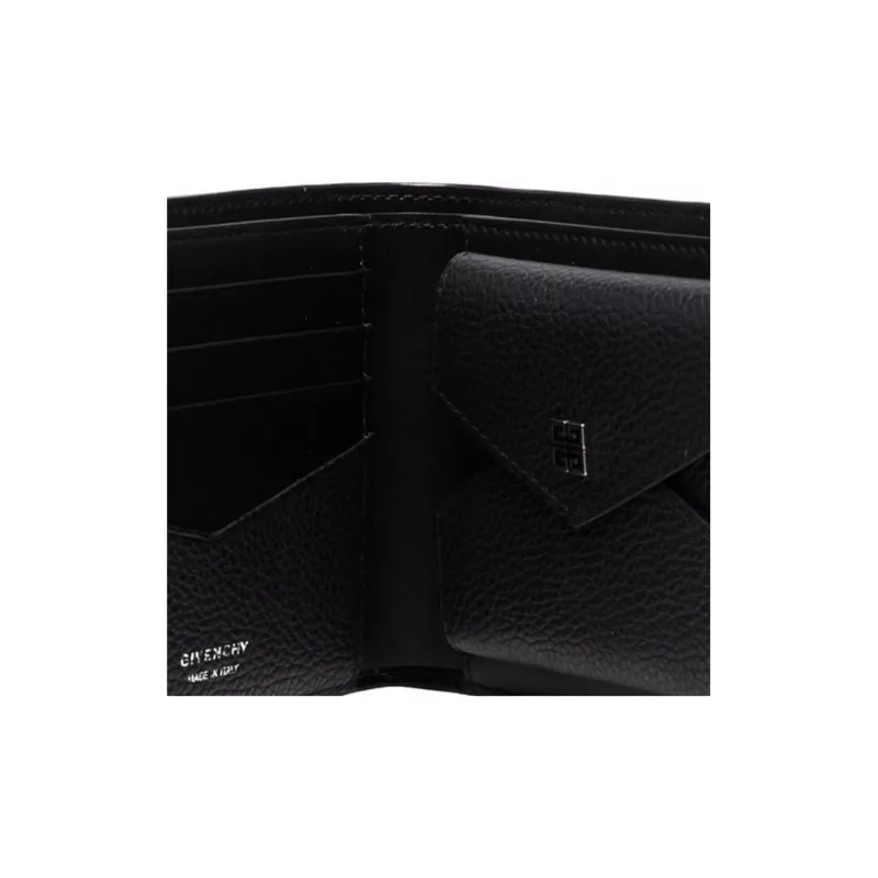 GIVENCHY Cow Leather Wallet Men's Black-6