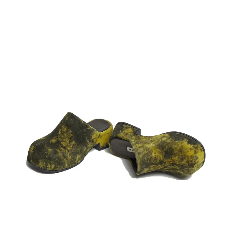 MIISTA Closed Toe Slippers 4.5cm Women's Yellow-2
