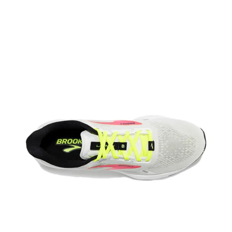 Brooks Launch 9 Anti-Slip Wear-Resistant Low-Top Sprint Running Shoes Men's Gray Pink Green-4