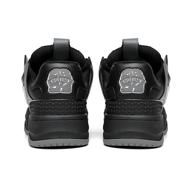 Angelmi Anti-Slip And Wear-Resistant Lightweight Low-Top Skateboard Shoes Unisex Black-3