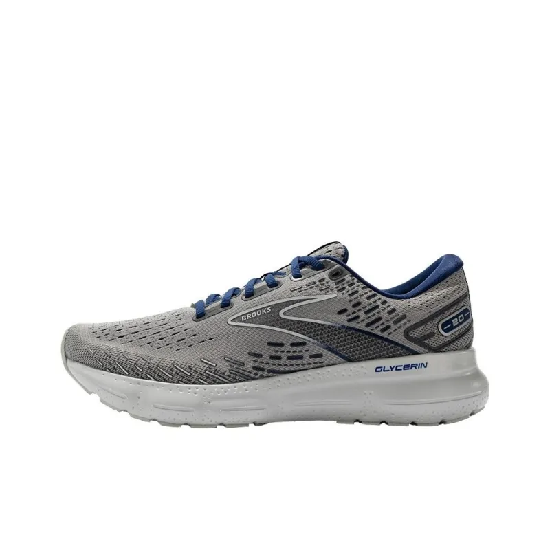Brooks Glycerin 20 Anti Slip Wear Resistant Low Top Casual Running Shoes Men's Gray Blue-0