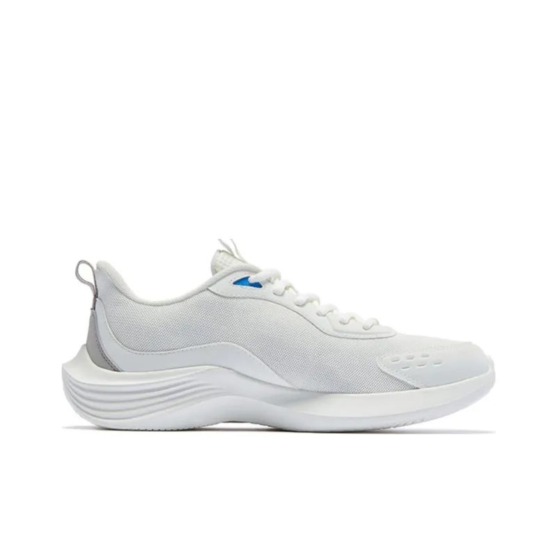QIAODAN Cushioning Breathable Low Top Sprint Running Shoes Men's White Blue-2