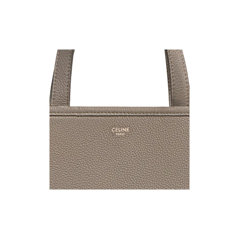 CELINE Cabas Grained Calfskin Tote Bag Shopping Bag Handbag Shoulder Bags Small Size Women's Taupe-5
