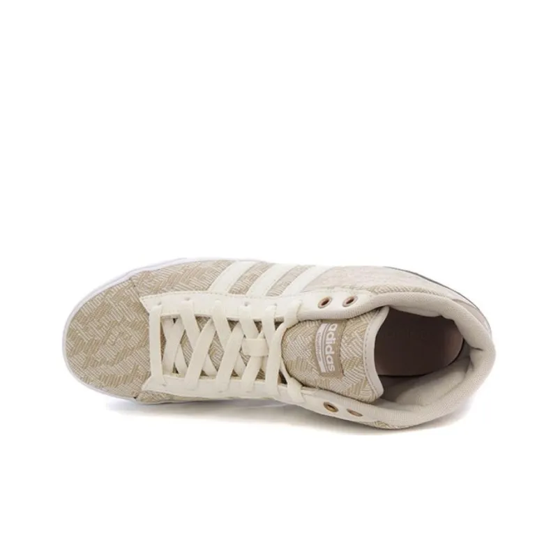 Adidas CF Daily QT Abrasion Resistant Breathable High Top Skateboard Shoes Unisex Beige-2