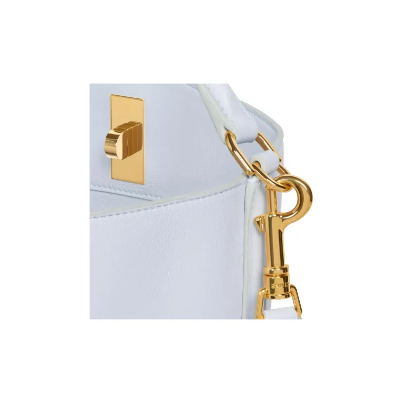 CELINE Smooth Cow Leather Bucket Bags One Shoulder Handbag Crossbody Bag Women's Pearl Light Blue-4