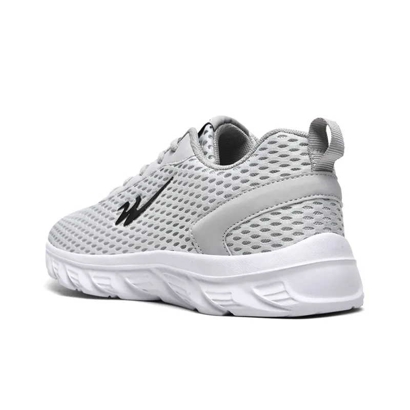Binary Cushioning Rebound Lightweight Breathable Slip Resistant Low Top Running Shoes Men's Light Gray-2