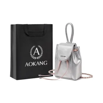 AOKANG Synthetic Leather Backpack Mini Women's Silver