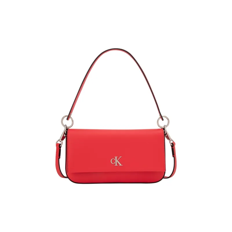 CALVIN KLEIN Synthetic Material Underarm Shoulder Bag, Handbag Women's Tomato Red-1
