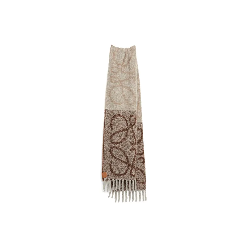 LOEWE Knit Scarves Unisex Brown-1