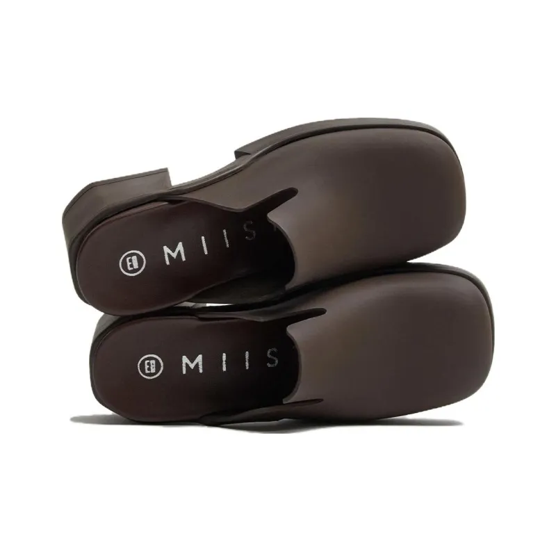 MIISTA Wrap-toe Slippers 6cm Women's Brown-3