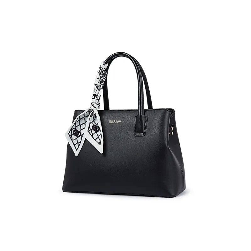 TUCANO Cow Leather One Shoulder Handbag Medium Size Women's Classic Black-1