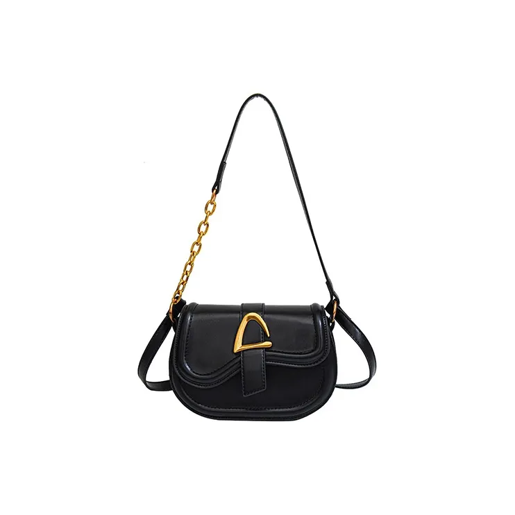 JANE KLAIN PU Semi Round Shoulder Bag Saddle Bag Regular Women's Black/Coffee/Brown-0