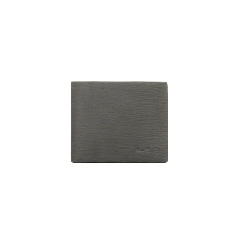 PIERRE CARDIN Top Grain Cow Leather Card Holder, Wallet Men's Gray/Yellow-0
