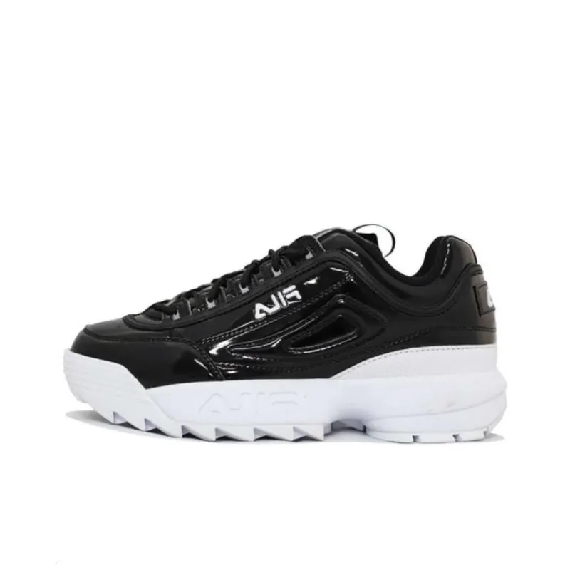 FILA Disruptor Ii Anti Slip Wear Resistant Low Top Casual Shoes Women's Black-0