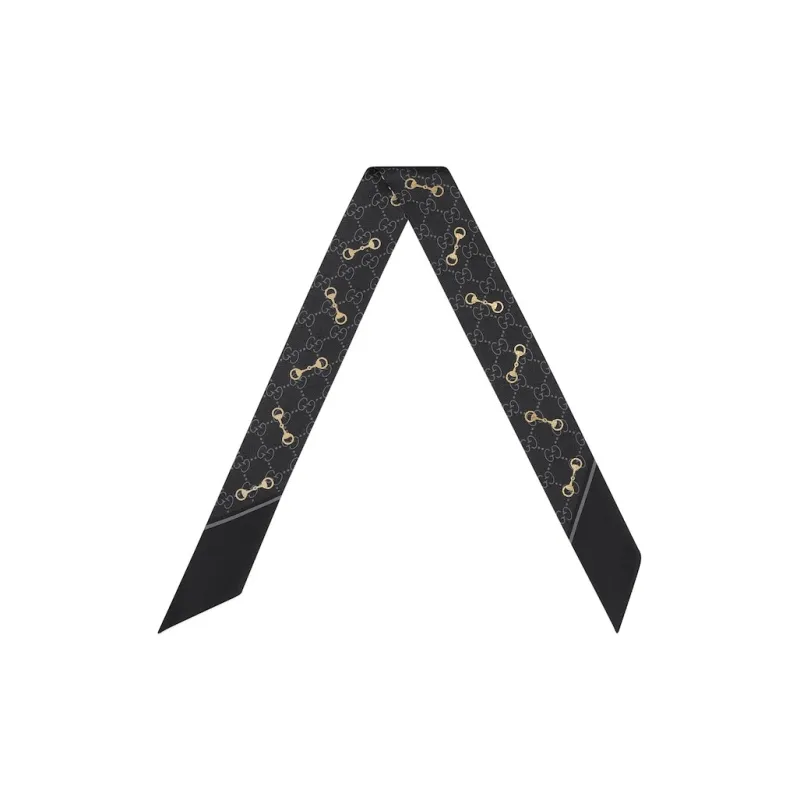 GUCCI Silk Scarves Women's Black-1