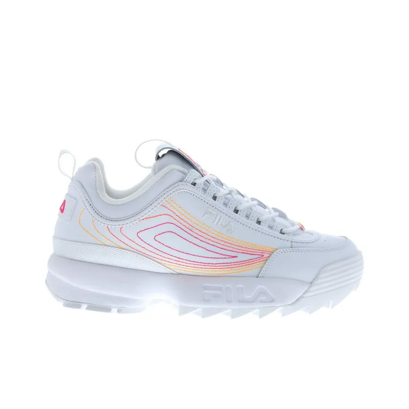 FILA Disruptor II Stitch Anti-Slip And Wear-Resistant Breathable Low-Top Casual Shoes Women's White-1