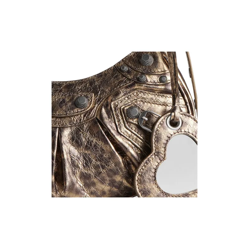 Balenciaga Le Cagole Fine Grained Sheepskin Portable Crossbody Bag, Shoulder Bag Mini Women's Brown-4