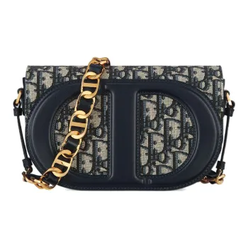 DIOR Leather Shoulder Bag Crossbody Bag Regular Women's Blue