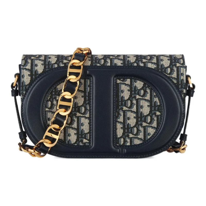 DIOR Leather Shoulder Bag Crossbody Bag Regular Women's Blue-0