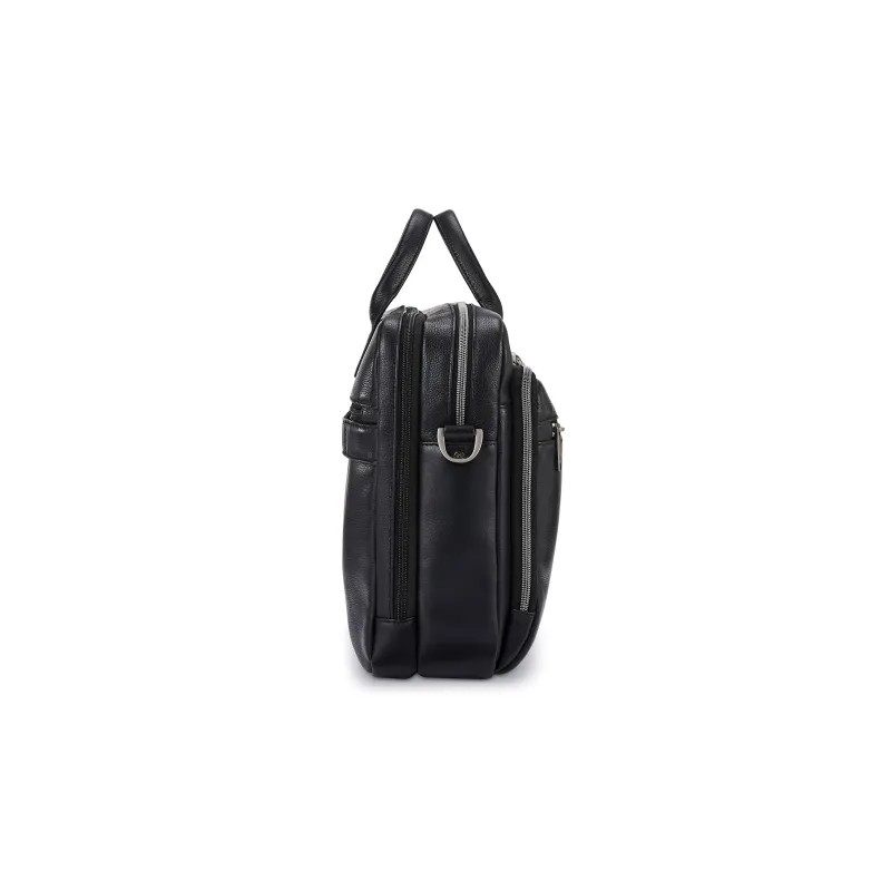 SAMSONITE Leather Briefcase Laptop Bag Shoulder Bag Crossbody Bag Handbag Regular Unisex Black-1