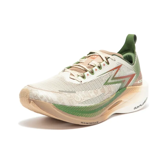 361° Fly Burn 2.5 Cushioning Anti-Slip Wear-Resistant Breathability Low-Top Running Shoes Unisex Beige Green-1