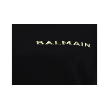 BALMAIN Logo Embellished Crewneck T Shirt