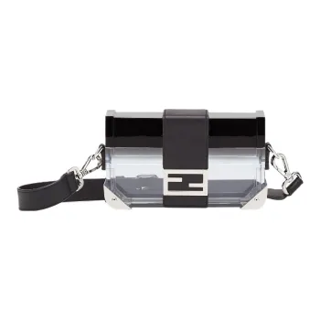 FENDI Baguette Plexiglass Baguette Box Bag Shoulder Bag Crossbody Bag Mini Men's Black
