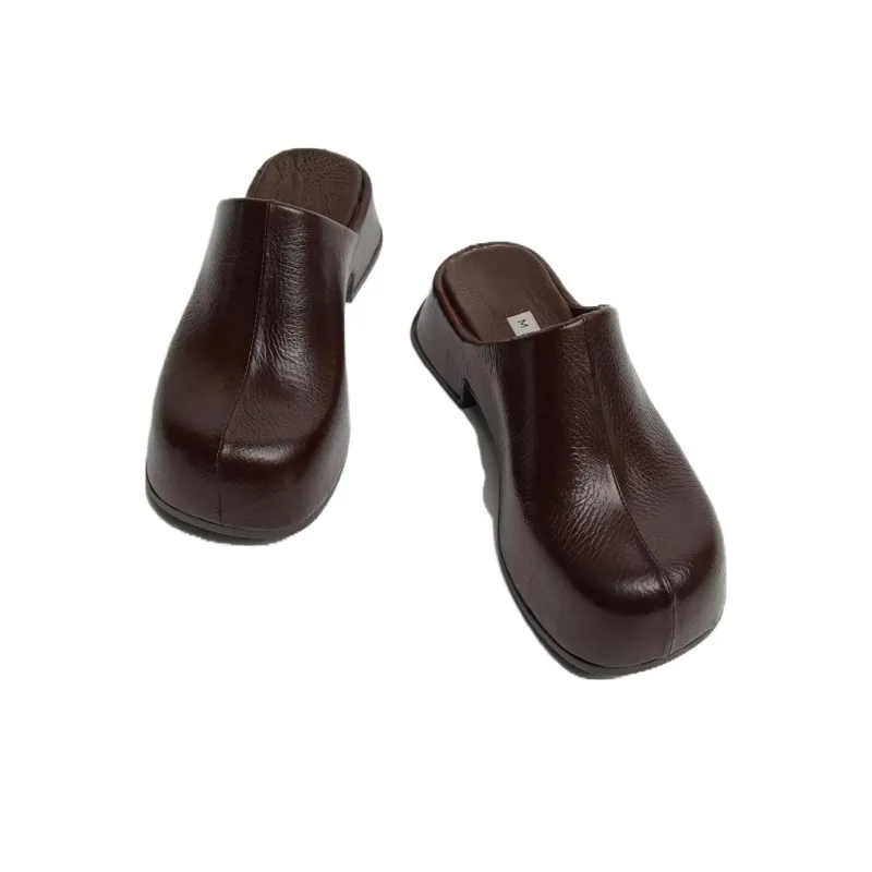 MIISTA Wrap-toe Slippers Women's Brown-3