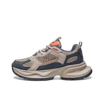 Warrior Students Elegance Platform Chunky Sneakers Lightweight Low Top Casual Shoes Women's Khaki Dark Gray