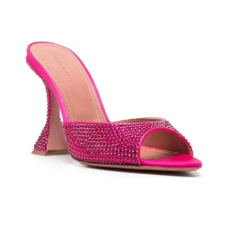 AMINA MUADDI Lupita 100mm Crystal-embellished Mules-2