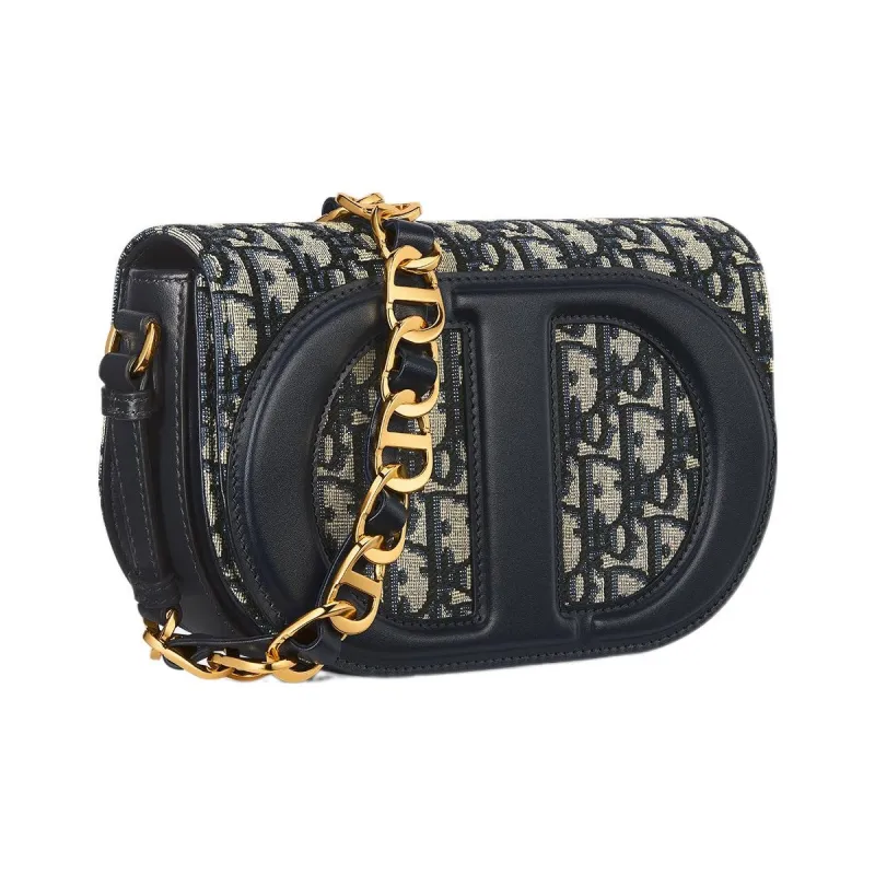 DIOR Leather Shoulder Bag Crossbody Bag Regular Women's Blue-1