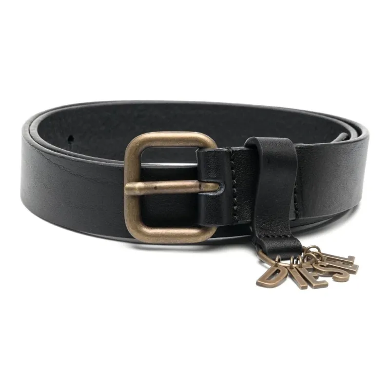 DIESEL D-Vina Logo-charm Leather Belt-0