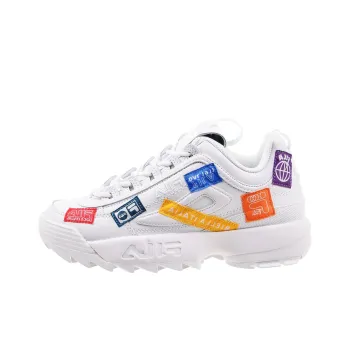 FILA Disruptor 2 Durable Breathable Low Top Running Shoes Women's White
