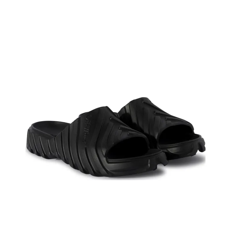 OFF WHITE Logo Embossed Slip On Slides-2