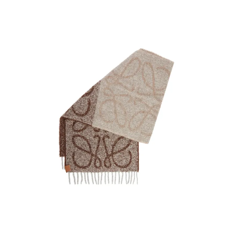 LOEWE Knit Scarves Unisex Brown-3