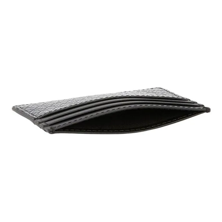 FENDI Calfskin Card Holder Card Holder Men's Black Gray-4
