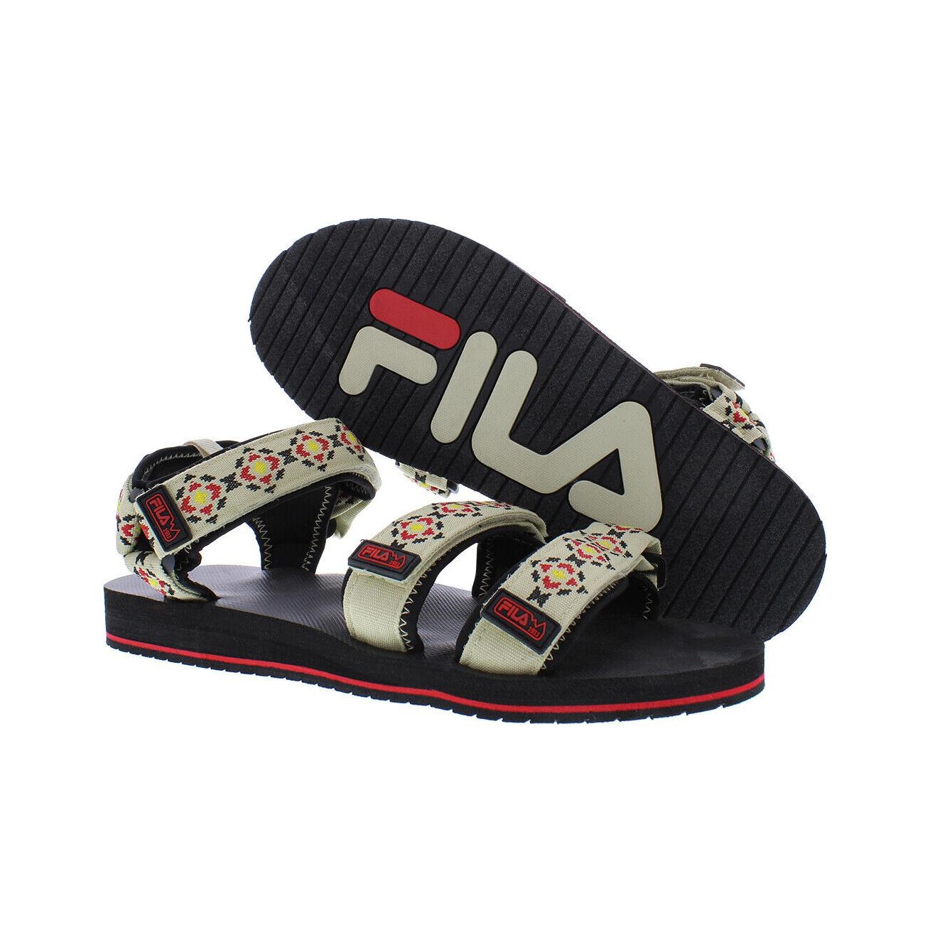 ☆FILA☆ Fila Drifter 1SM02591H101 11001SM02591H101 Fila Mens Drifter Slides 1VS10000-014 Blk/Wht/Red | Premium