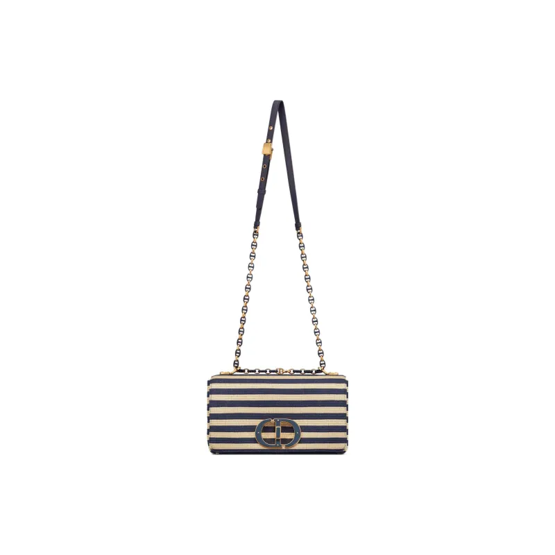 DIOR Caro Coconut Grass Shoulder Bag Crossbody Bag Medium Size Women's Natural Denim Blue-1