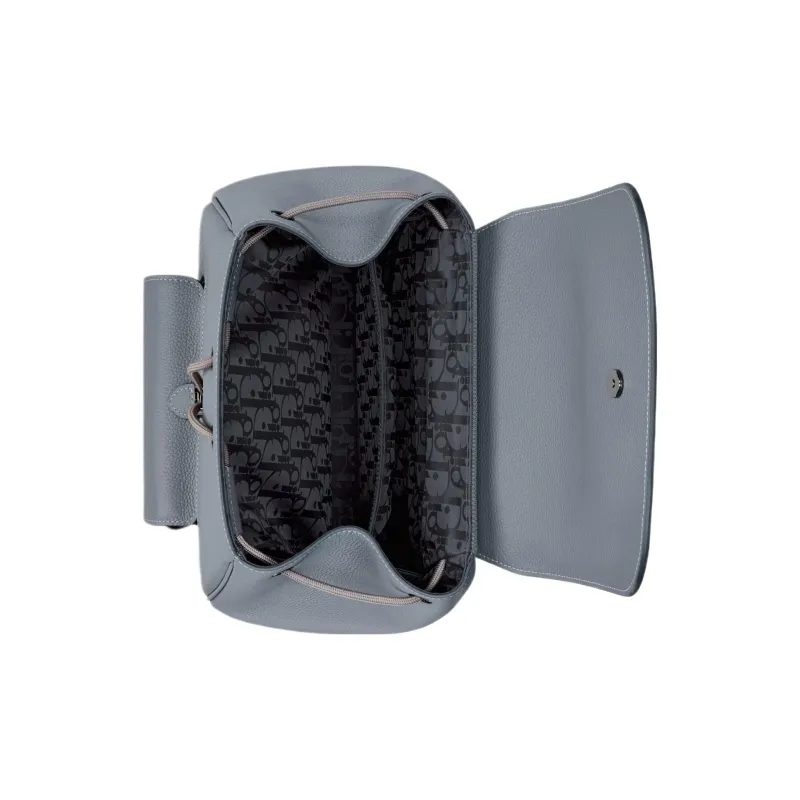 DIOR Saddle Grained Calfskin Saddle Backpack Men's Gray-2