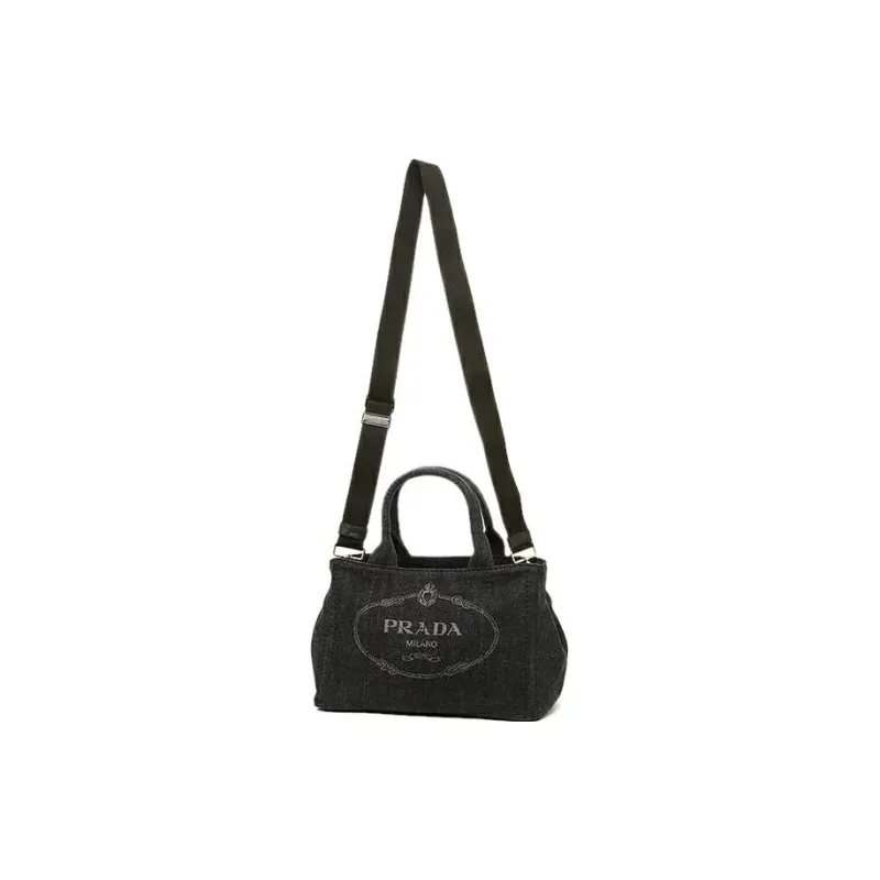 PRADA Fabric One Shoulder Handbags Women's Black-1