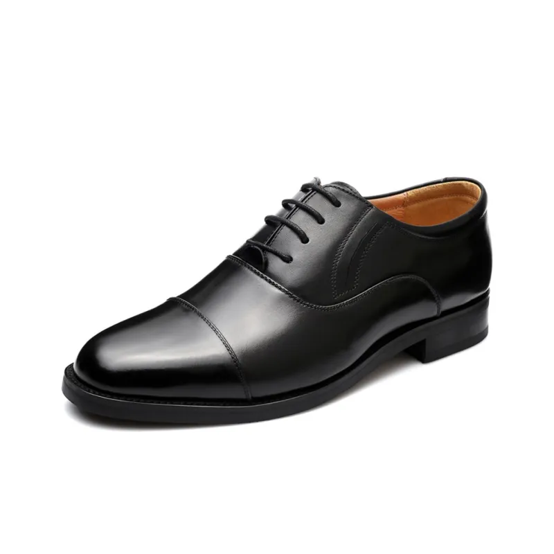Strongman 3515 Authentic Men's Three Strap Leather Shoes Spring And Fall Breathable Three Section Unlined Shoes-2