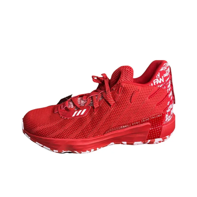 Adidas D Lillard 7 Dame 7 Mid Cushioning Wear Resistant Mid Top Basketball Shoes Men's Red-0